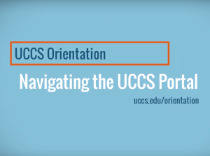 a decorative image that says "navigating the UCCS portal" 