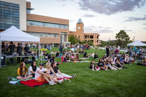 event on campus lawn