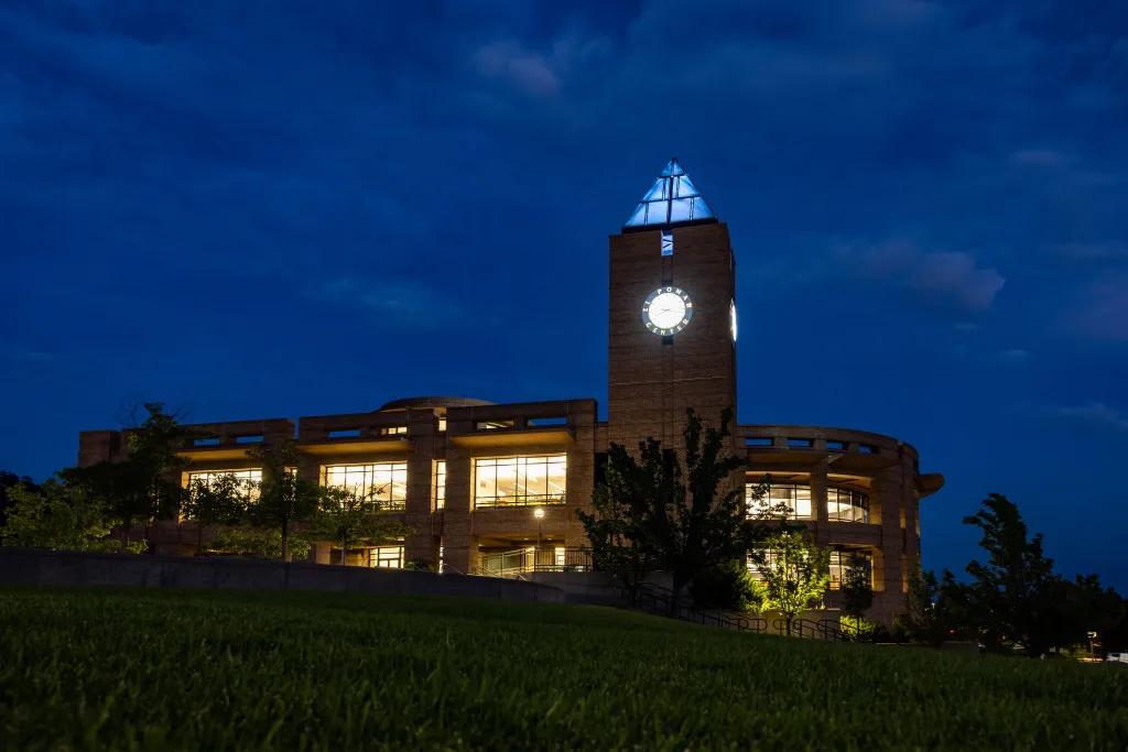 kraemer library at night 